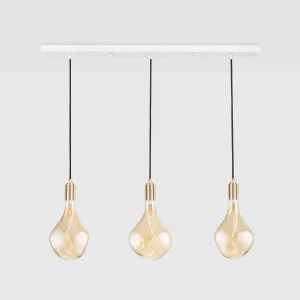 Linear Triple Pendant in Brass   Voronoi II