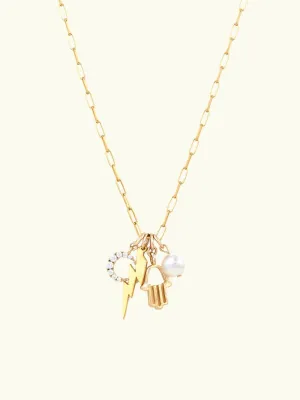 Long Link Charm Necklace