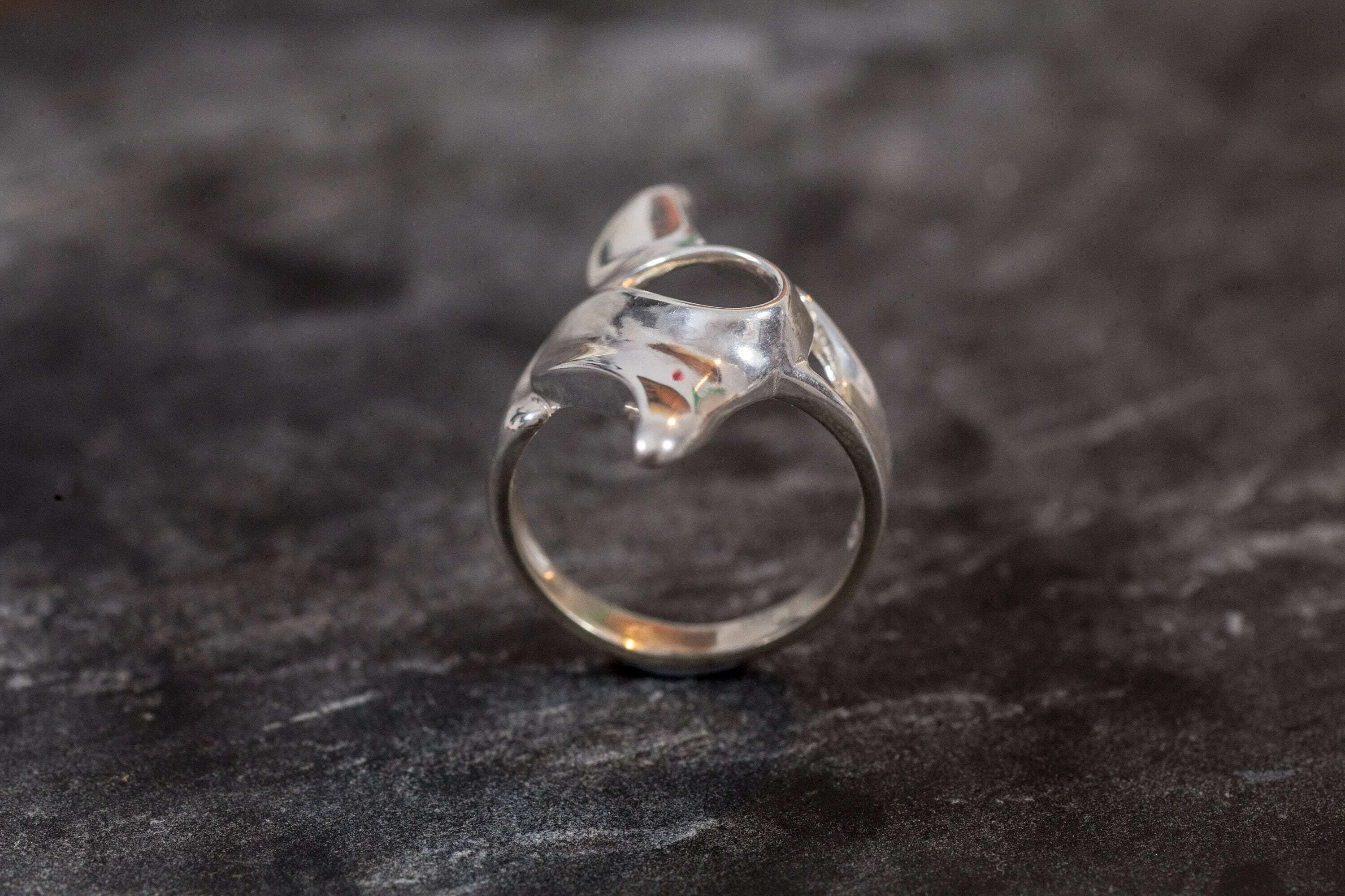 Long Silver Ring - Unique Statement Ring - Artistic Silver Ring