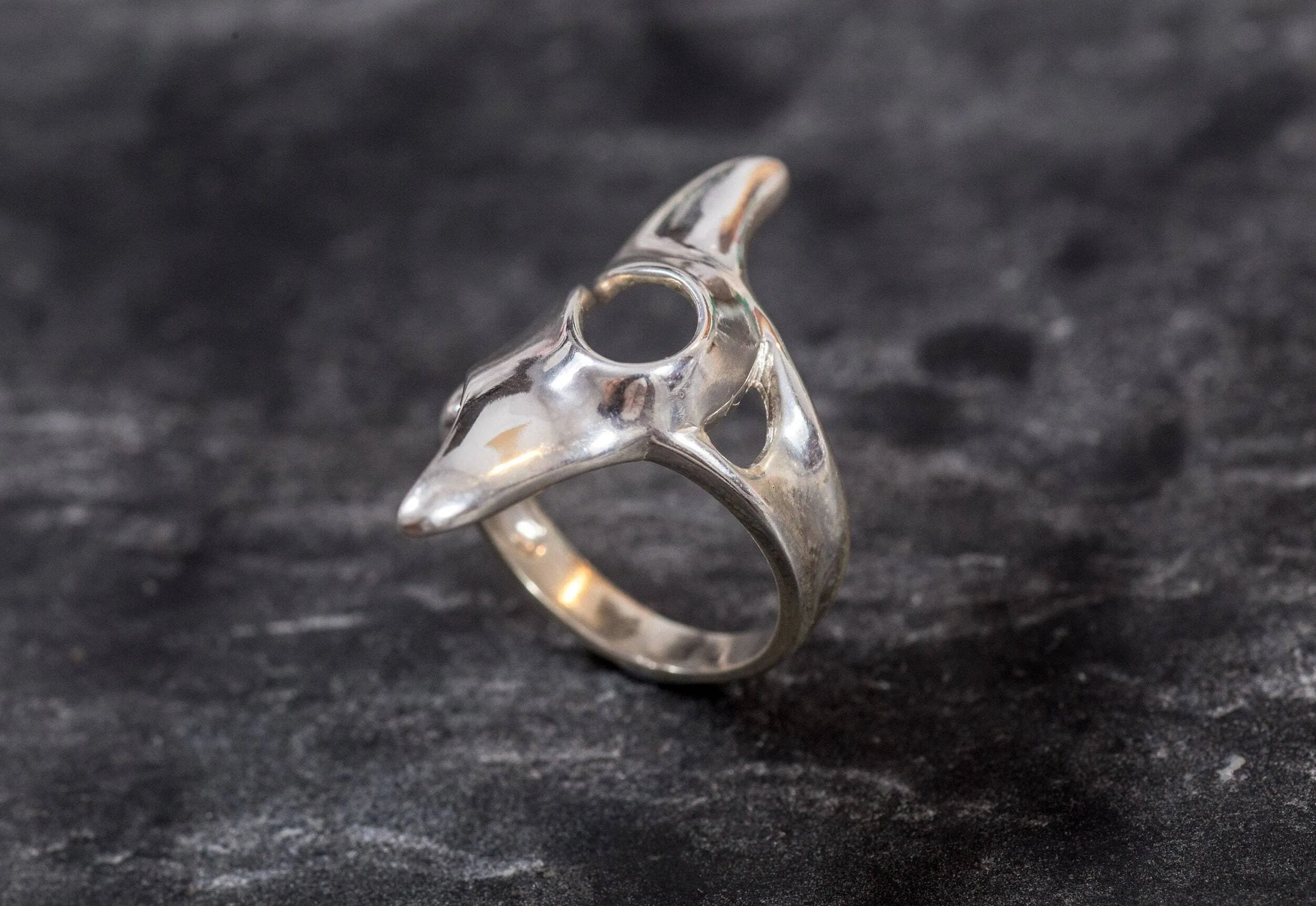 Long Silver Ring - Unique Statement Ring - Artistic Silver Ring