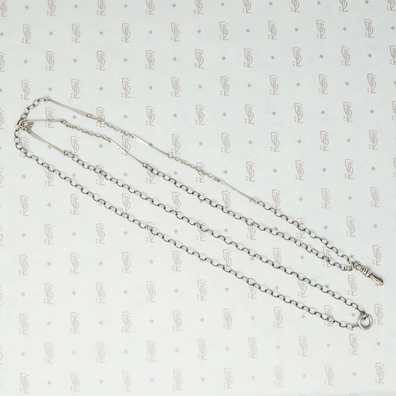 Long, Sleek Mid Century Silver Chain