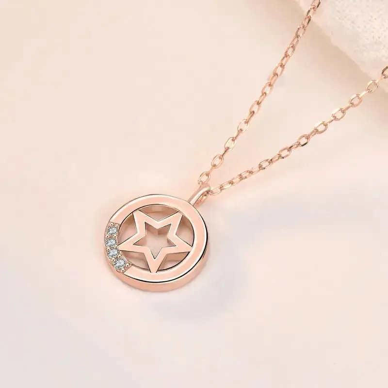 LOVCIA Casual Hollow Star CZ 925 Sterling Silver Necklace