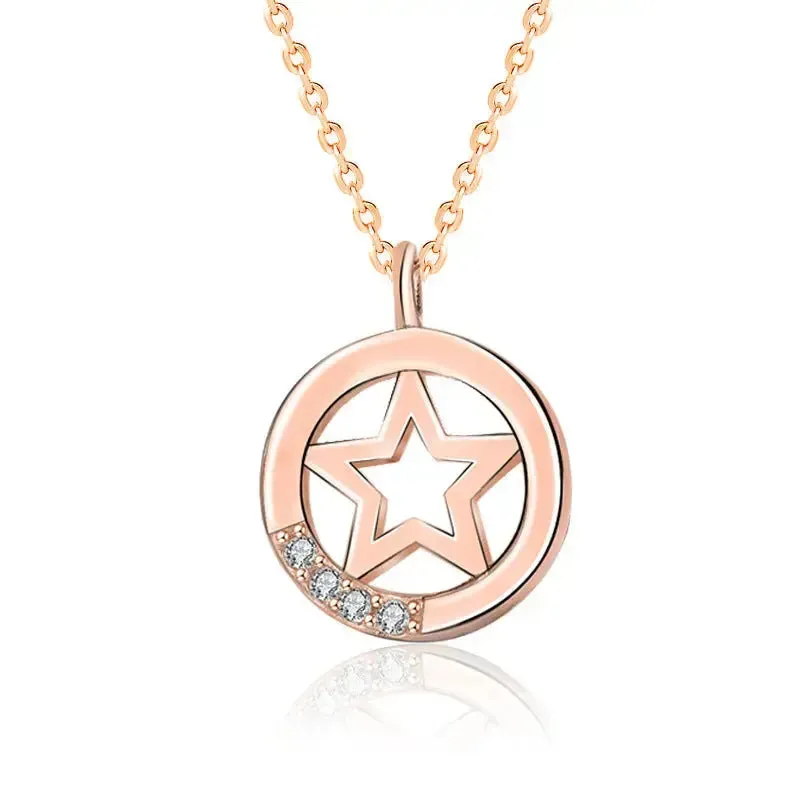 LOVCIA Casual Hollow Star CZ 925 Sterling Silver Necklace
