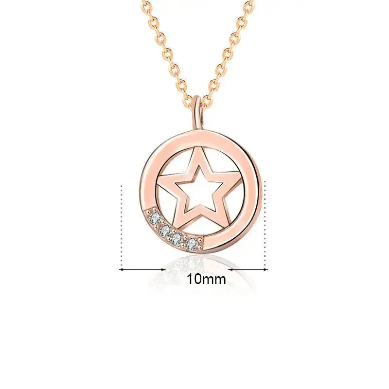 LOVCIA Casual Hollow Star CZ 925 Sterling Silver Necklace
