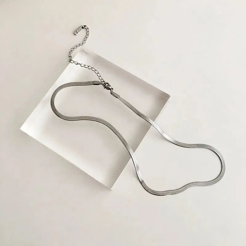 LOVCIA Set your Fashion in Style Titanium Steel Snake Bones Chain Necklace For Women