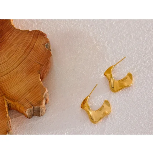 Lulana Wave Earrings - 18K Gold Coated