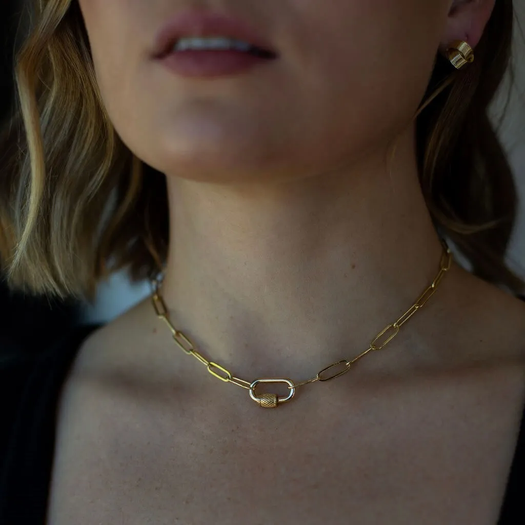 Luxe Link Screw & Lock Paperclip Chain Necklace