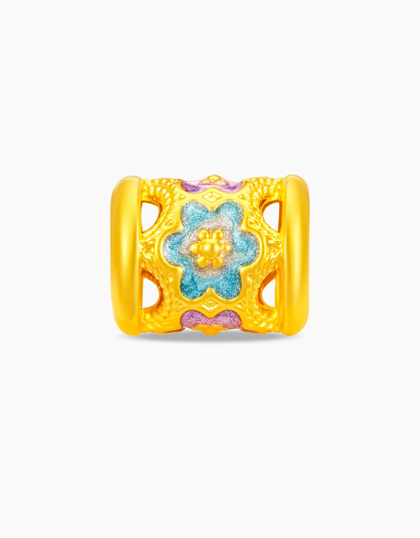 LVC 9IN Enchanted Blossom Barrel 999 Gold Charm