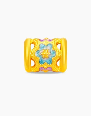 LVC 9IN Enchanted Blossom Barrel 999 Gold Charm