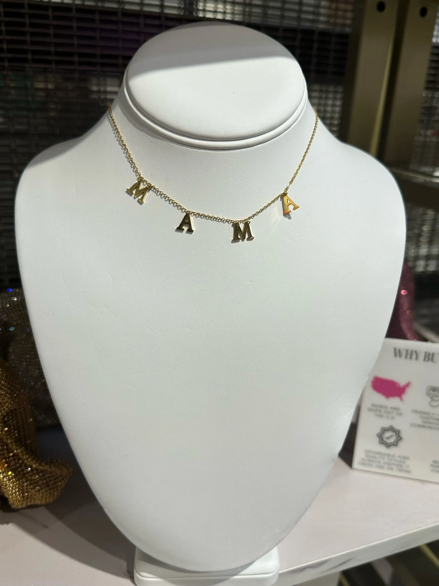 Mama Necklace- Gold