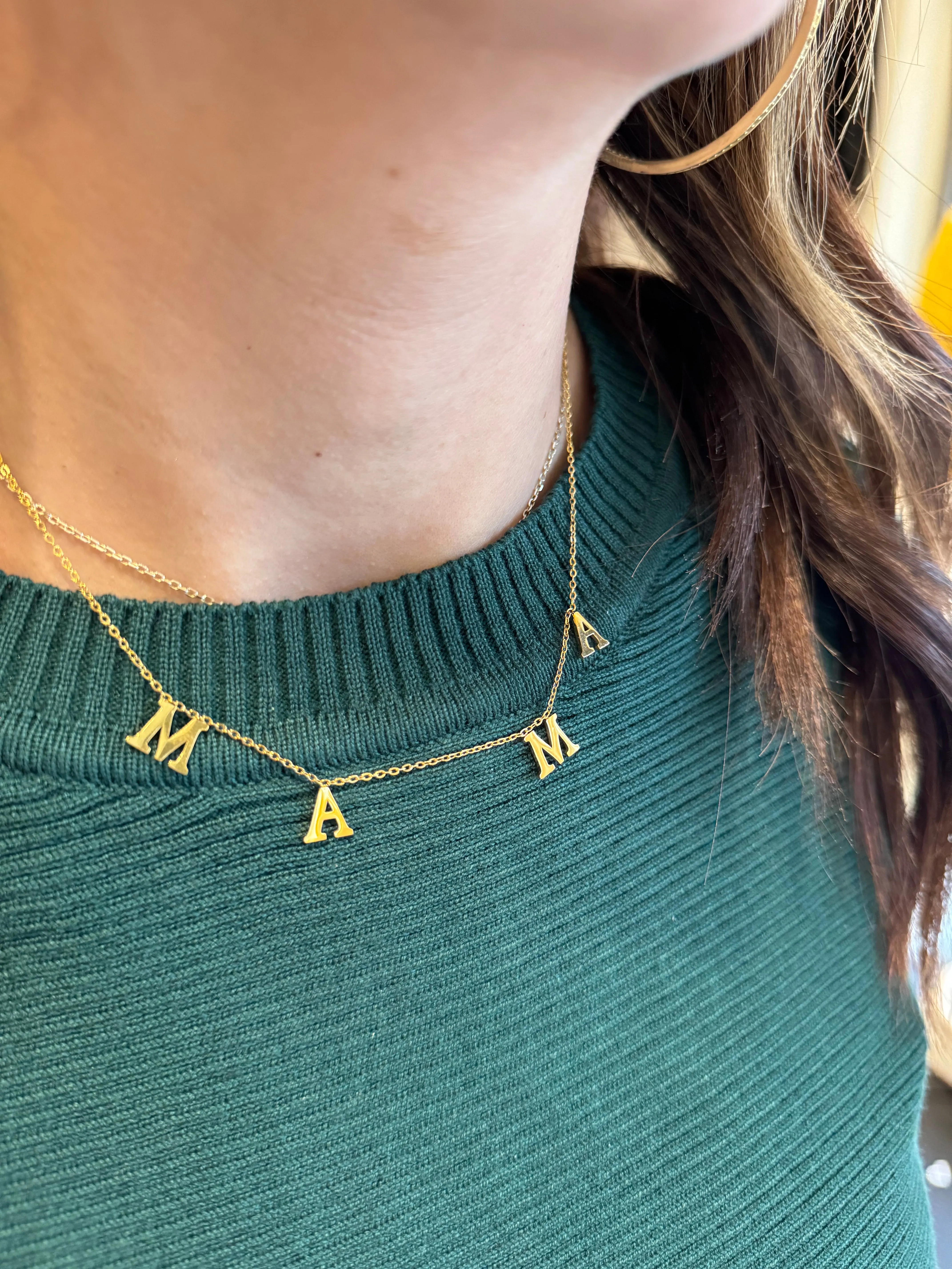 Mama Necklace- Gold