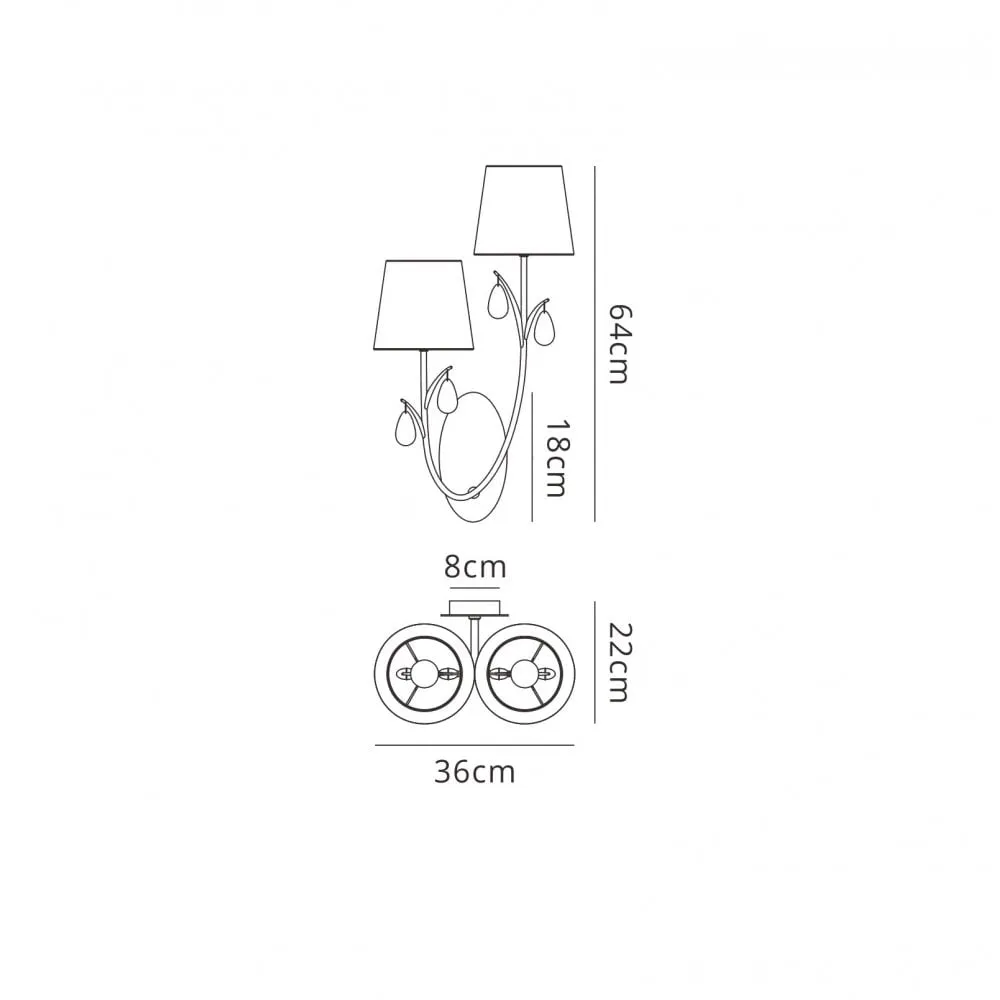 Mantra M6316 Andrea Wall Light Polished Chrome