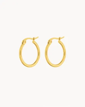 Medium Signature Hoops, Gold