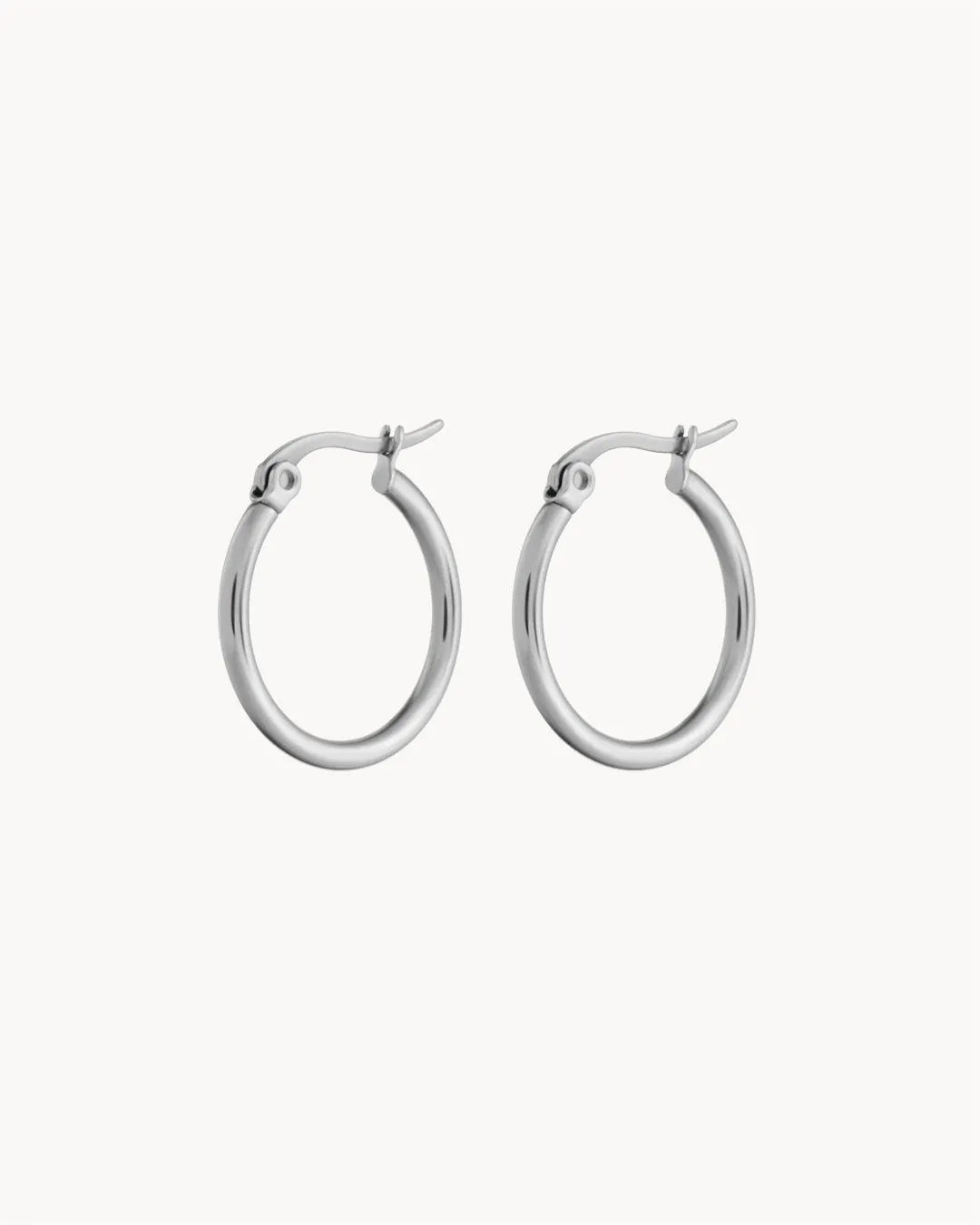 Medium Signature Hoops, Silver