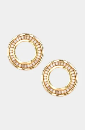 Melted Circle Stud Earrings