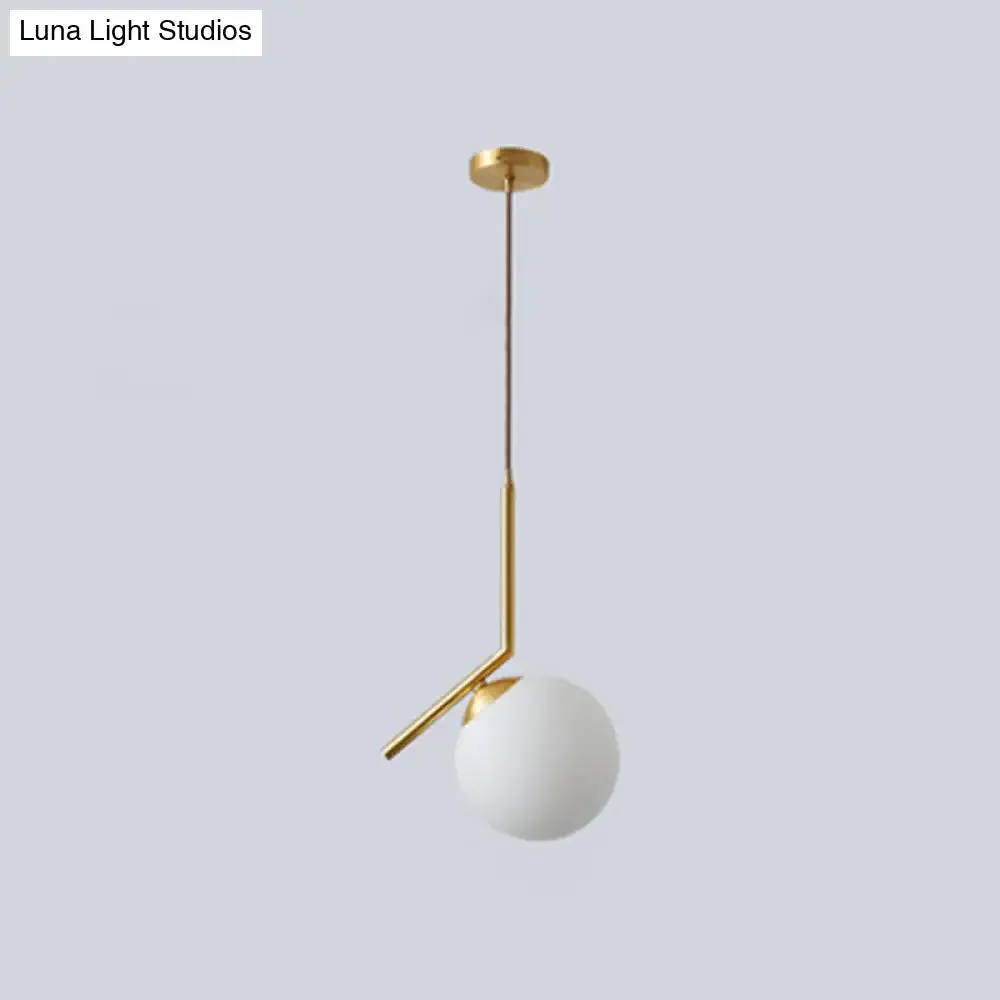 Mid Century Modern Glass Pendant Light - Sleek Hanging Fixture for Bedroom