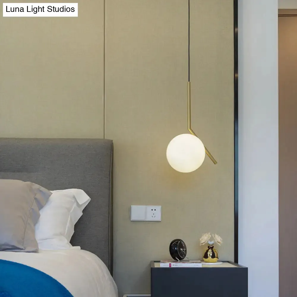 Mid Century Modern Glass Pendant Light - Sleek Hanging Fixture for Bedroom