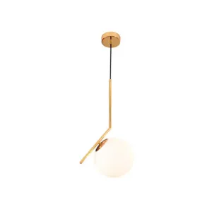 Mid Century Modern Glass Pendant Light - Sleek Hanging Fixture for Bedroom