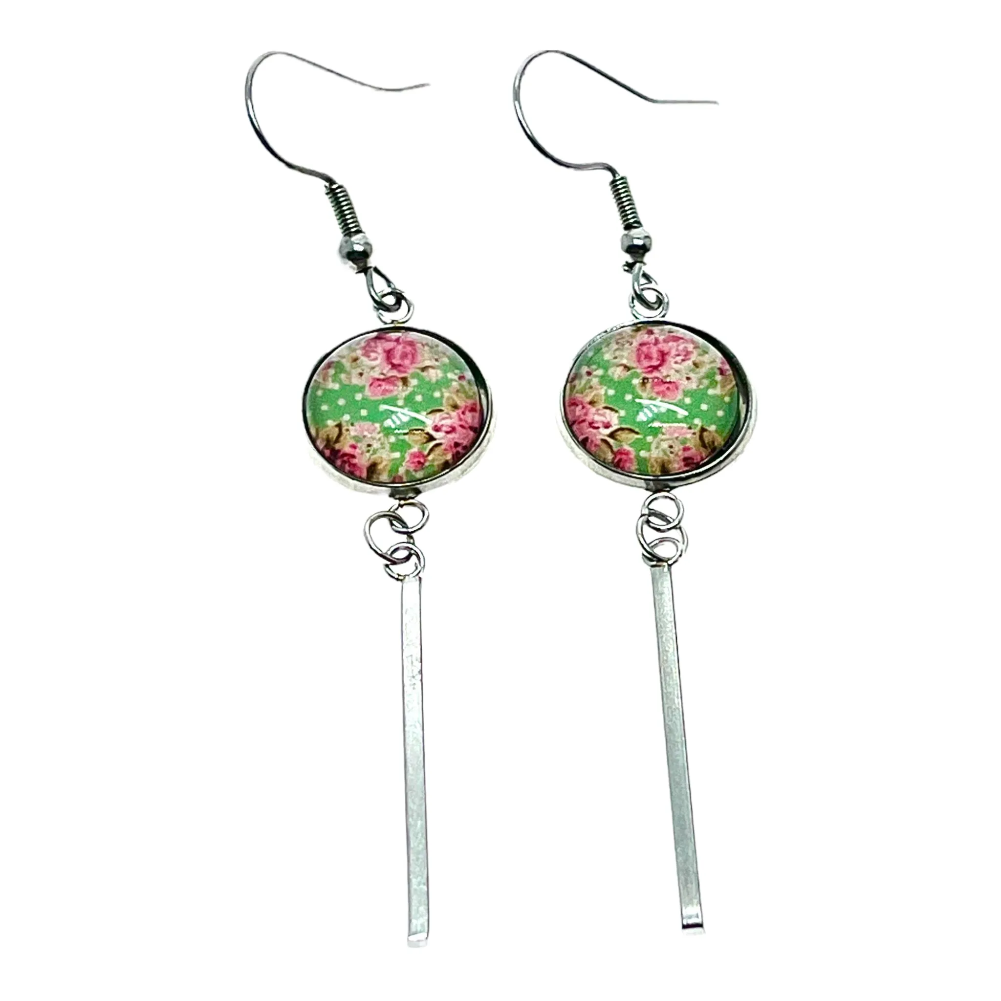 Minty Long Bar Earrings
