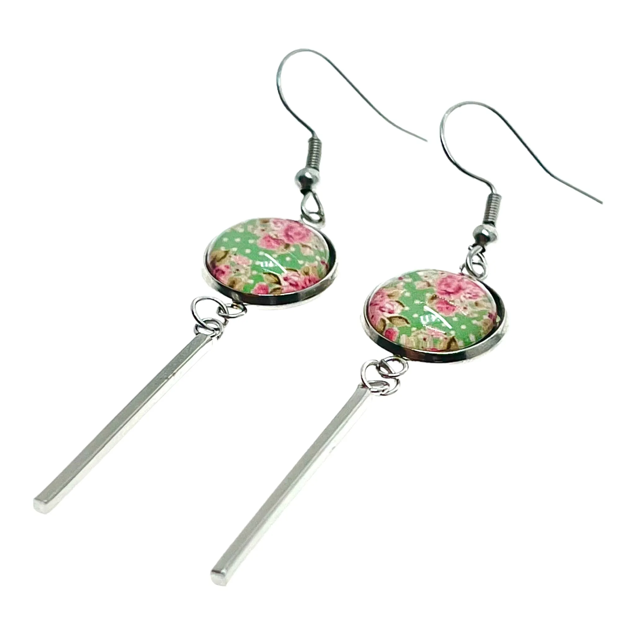 Minty Long Bar Earrings