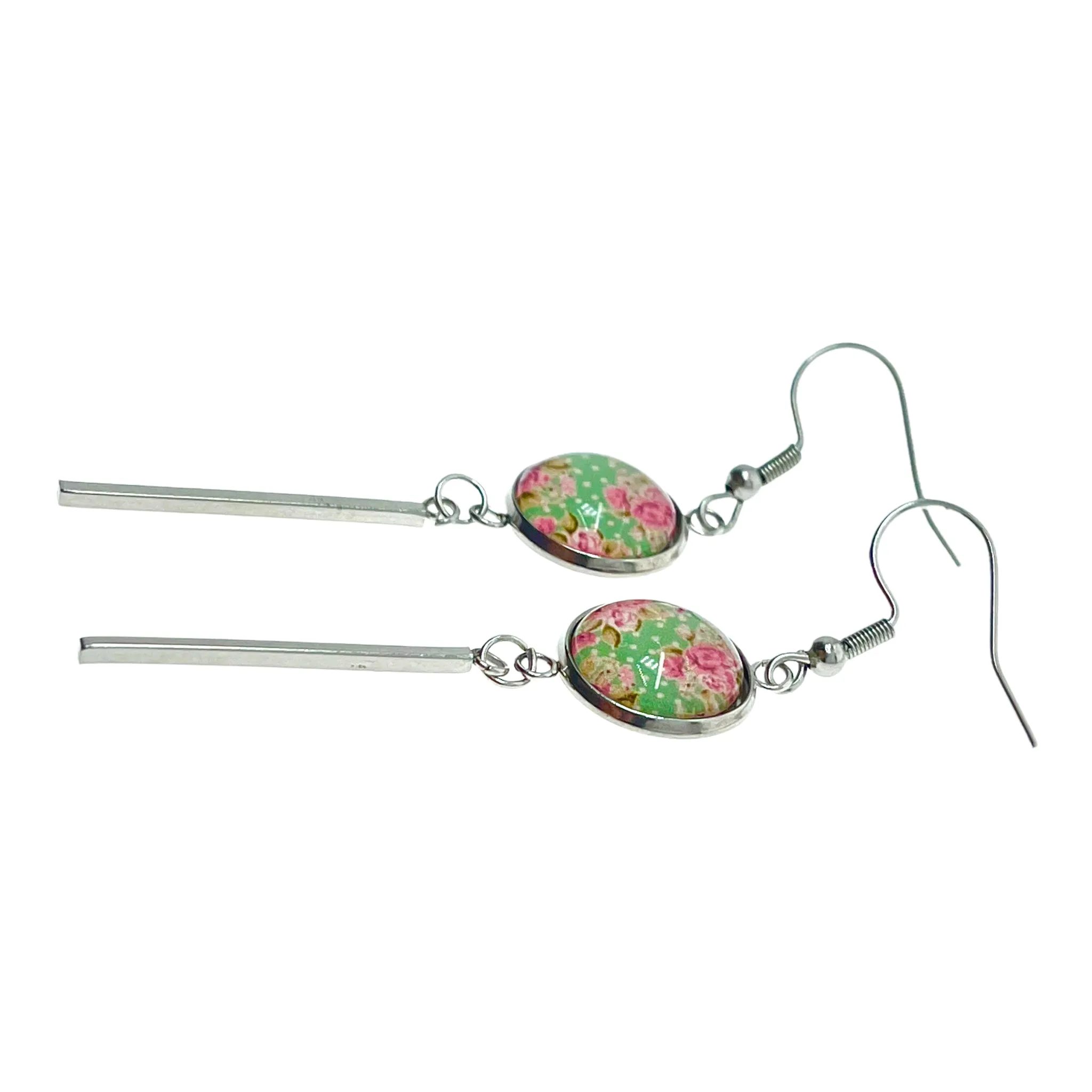 Minty Long Bar Earrings
