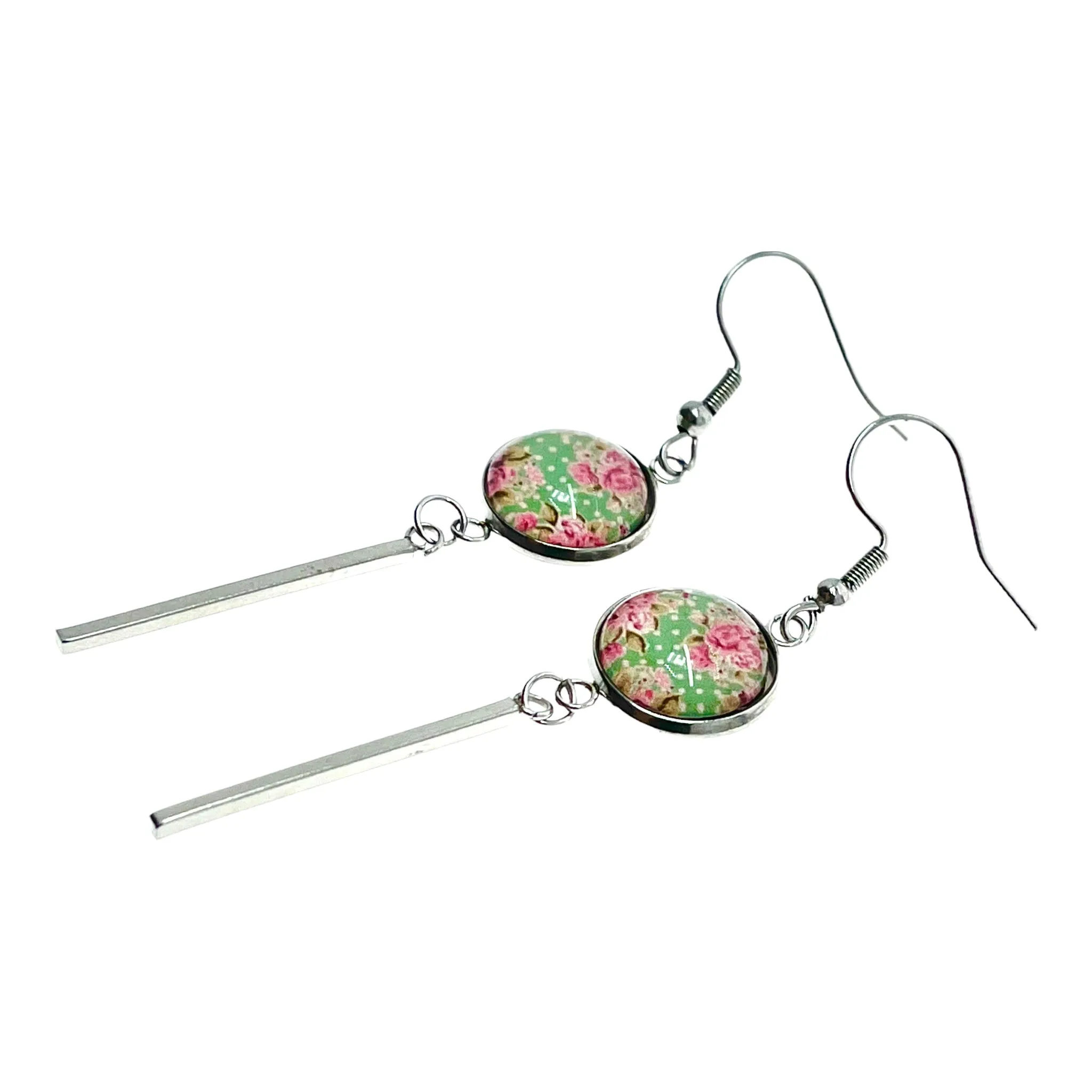 Minty Long Bar Earrings