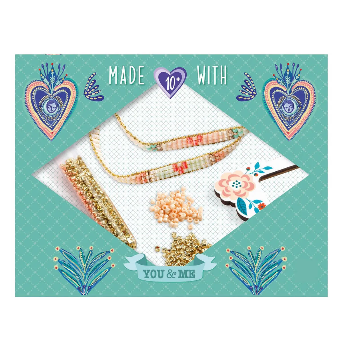 Miyuki And Hearts You And Me Twin Bracelets Craft Kit by Djeco