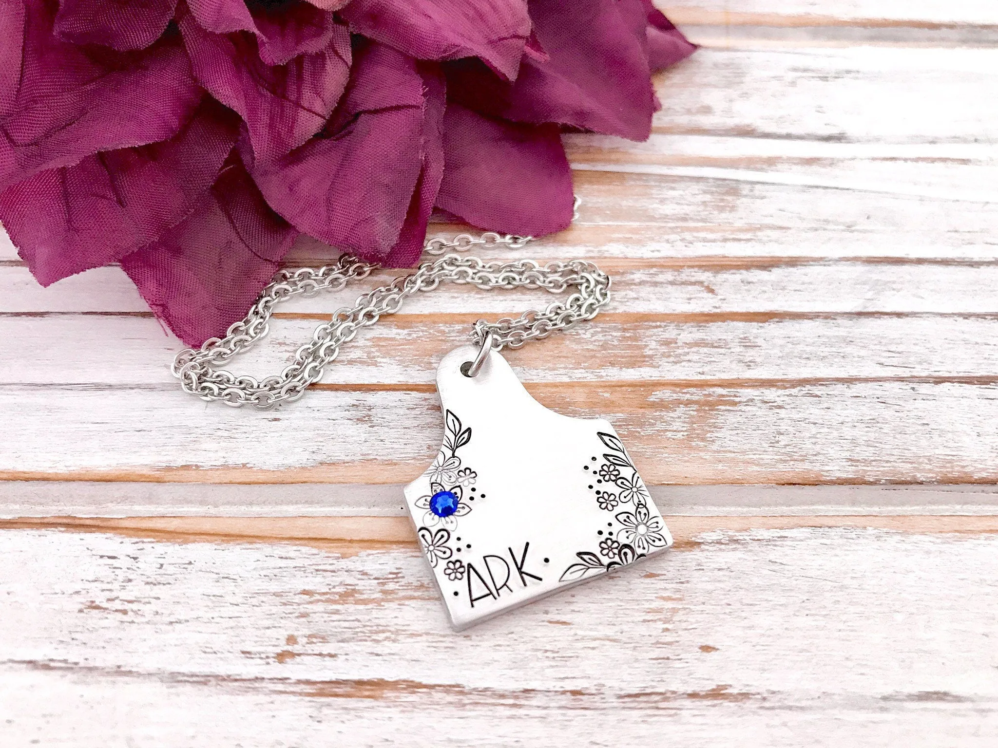Monogram Cattle Tag Pendant Necklace Cow Ear Tag Rancher Farm Country Chic Mother's Day Gift Personalized Ag Fair Livestock Show