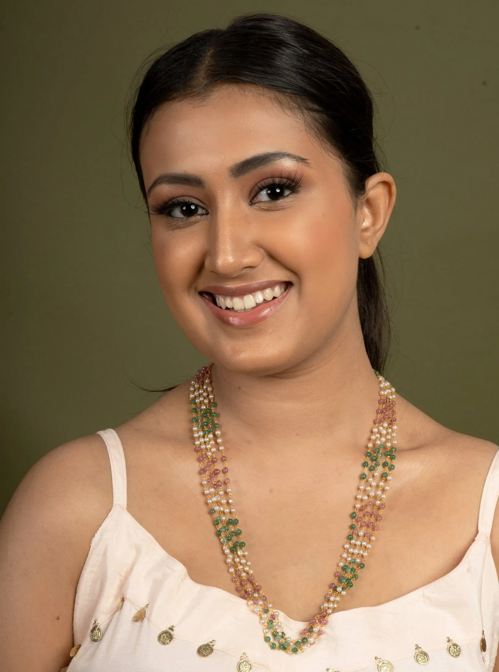 Multi Layered Designer Pearl String Necklace