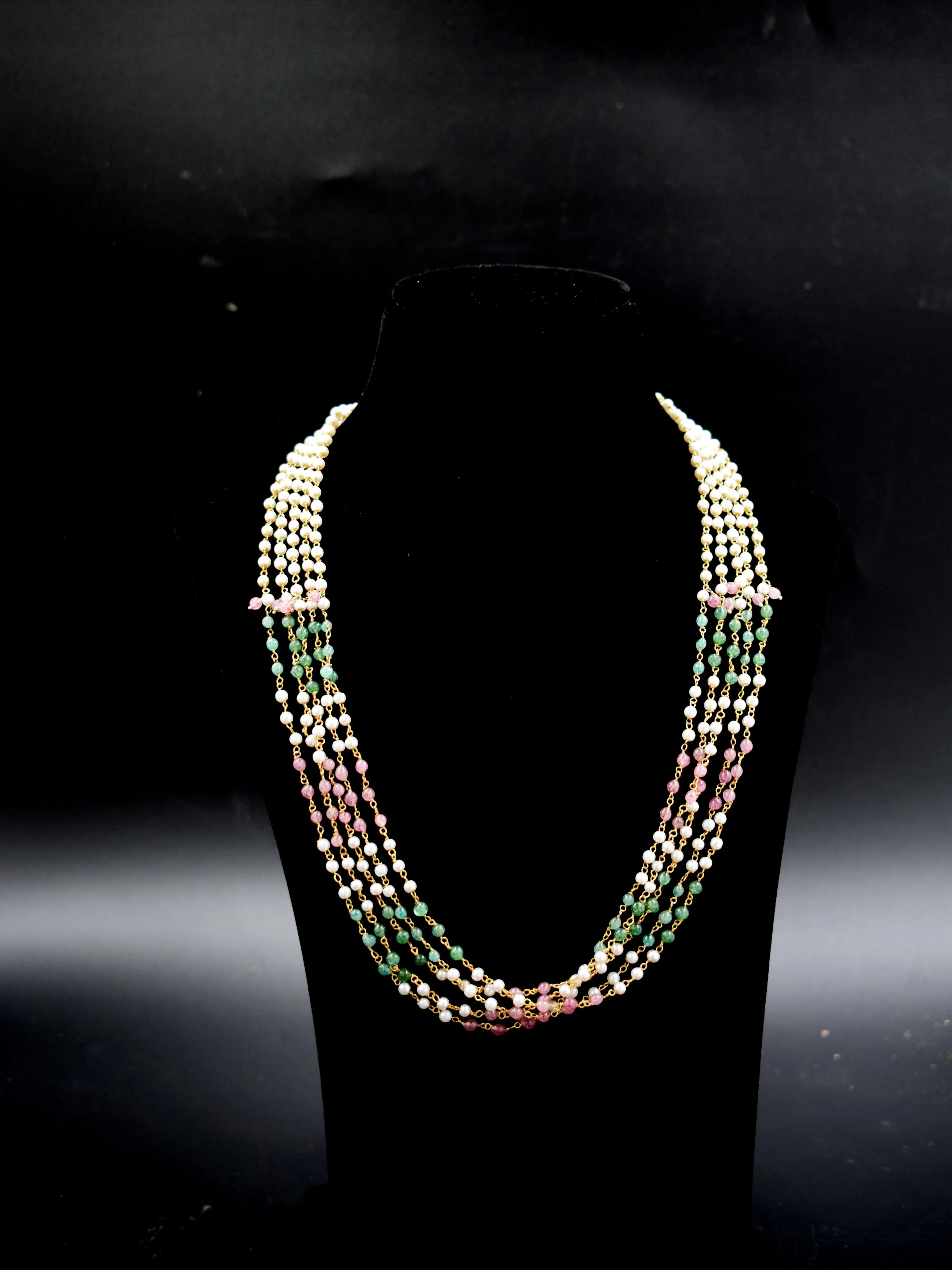 Multi Layered Designer Pearl String Necklace