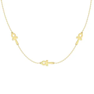 Multiple Mini Ankh Egyptian Cross Necklace