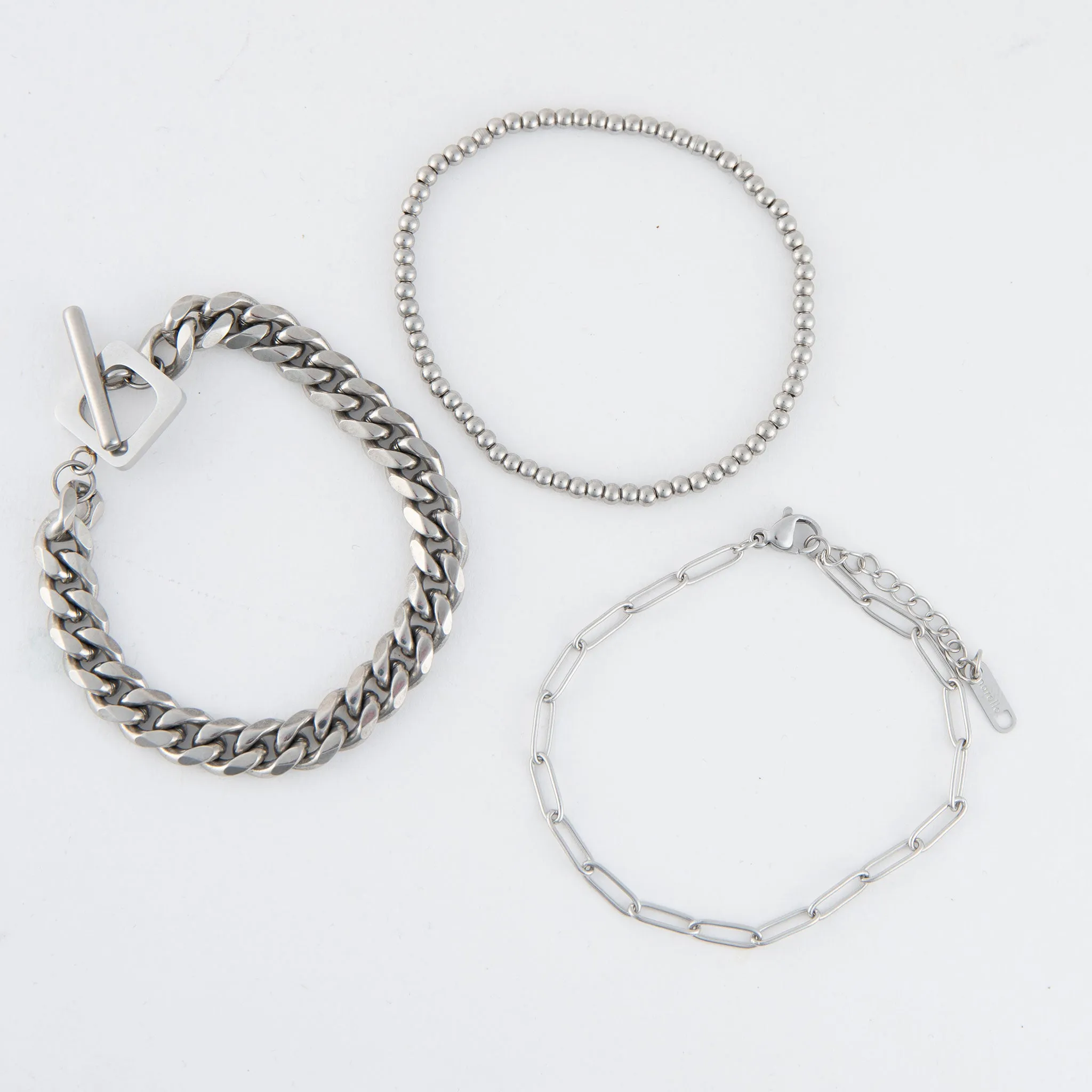 Narelle Waterproof Curb Chain Bracelet Set