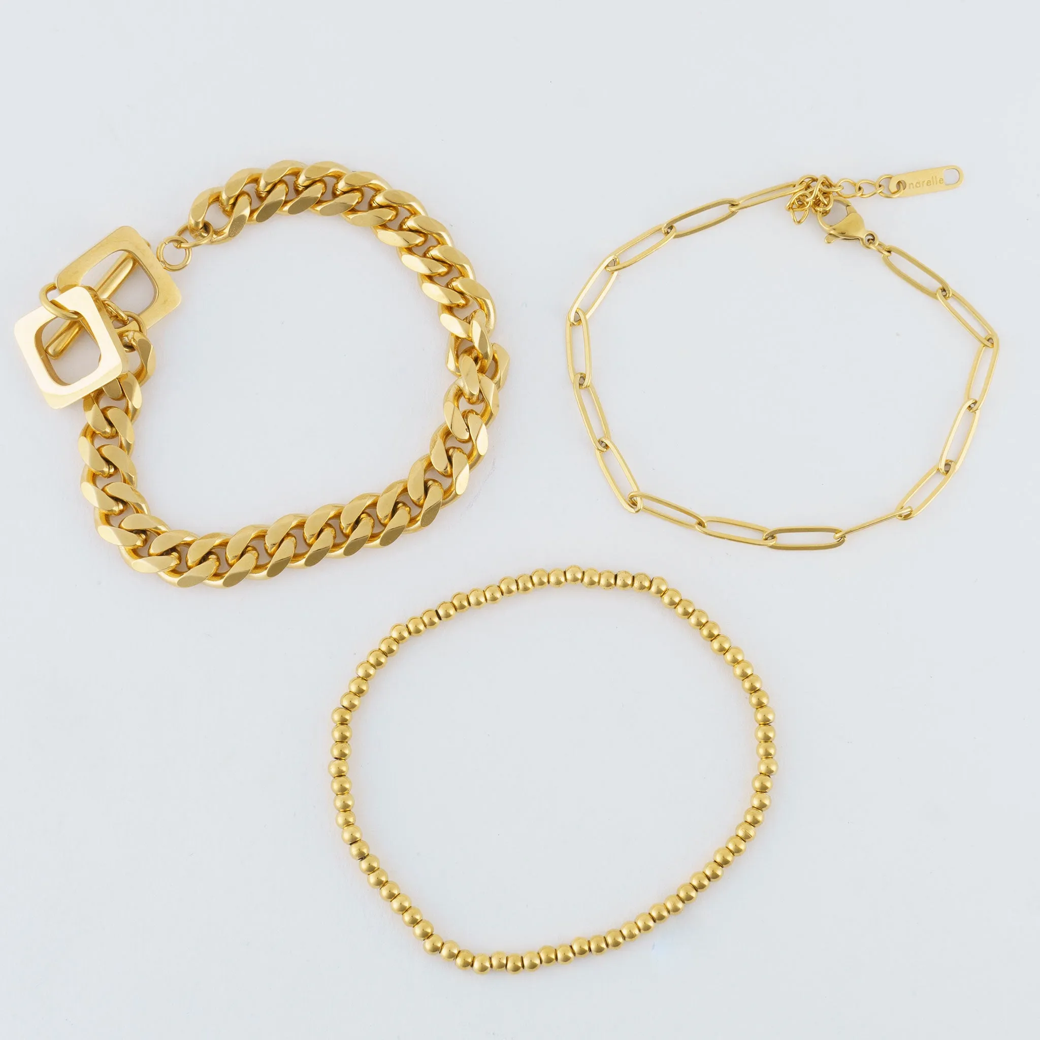 Narelle Waterproof Curb Chain Bracelet Set