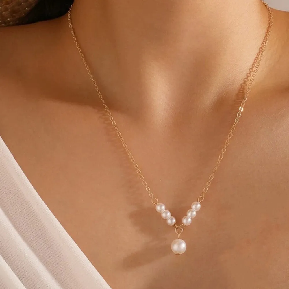 Necklace Simple Double Layer Small Peach Heart With Diamonds