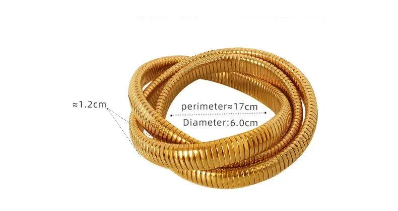 New Fashion Simple Snake Shape Opening Bangle for Women Personality Hiphop Punk Stainless Steel Cuff Bracelet Jewellery