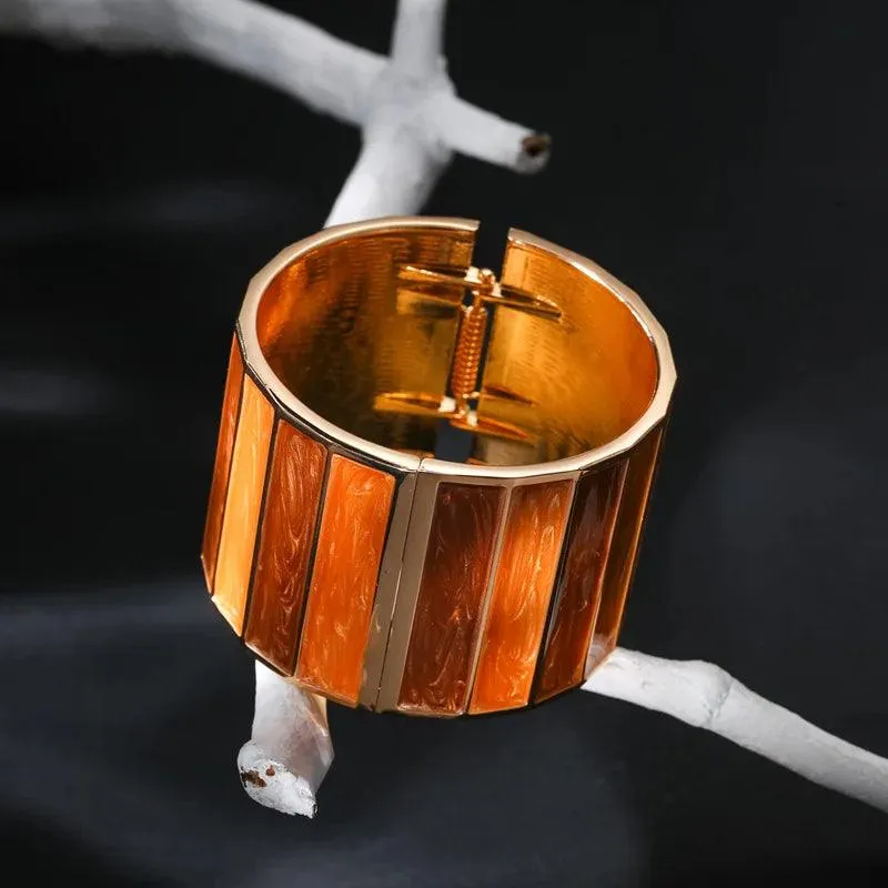 New Punk Style Dripping Oil Alloy Cuff Bangles Bracelets For Women -  Big Metal Bangle Fashion Statement Jewellery
