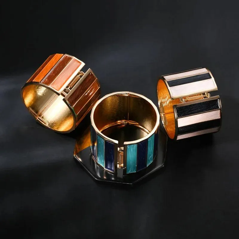 New Punk Style Dripping Oil Alloy Cuff Bangles Bracelets For Women -  Big Metal Bangle Fashion Statement Jewellery