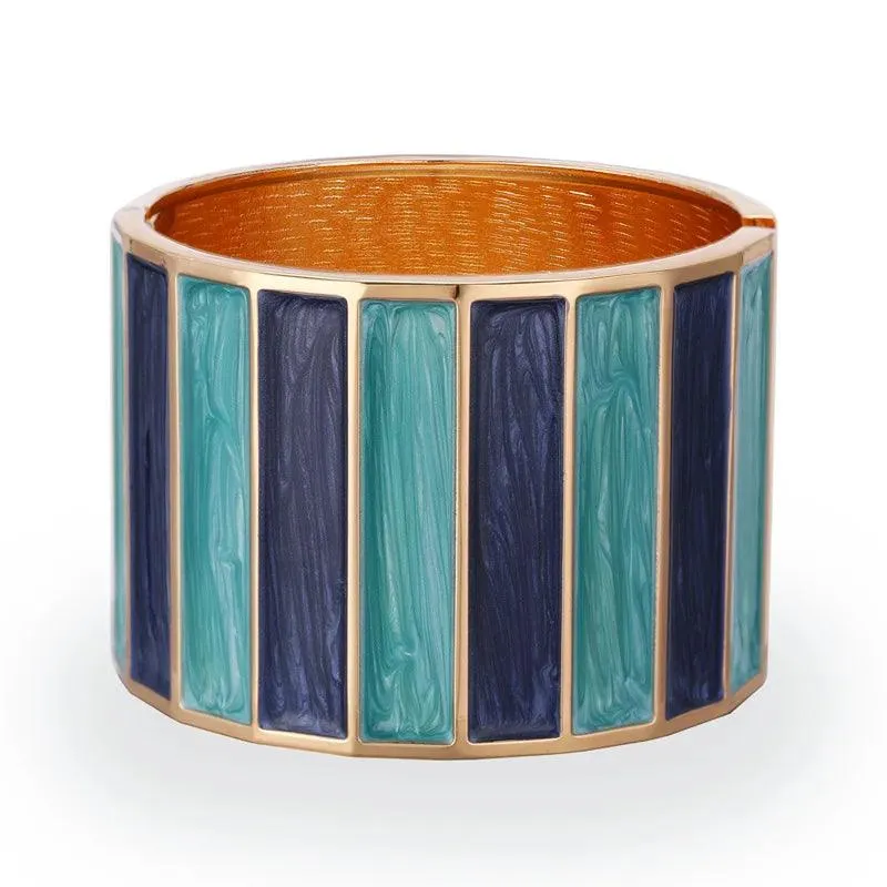 New Punk Style Dripping Oil Alloy Cuff Bangles Bracelets For Women -  Big Metal Bangle Fashion Statement Jewellery