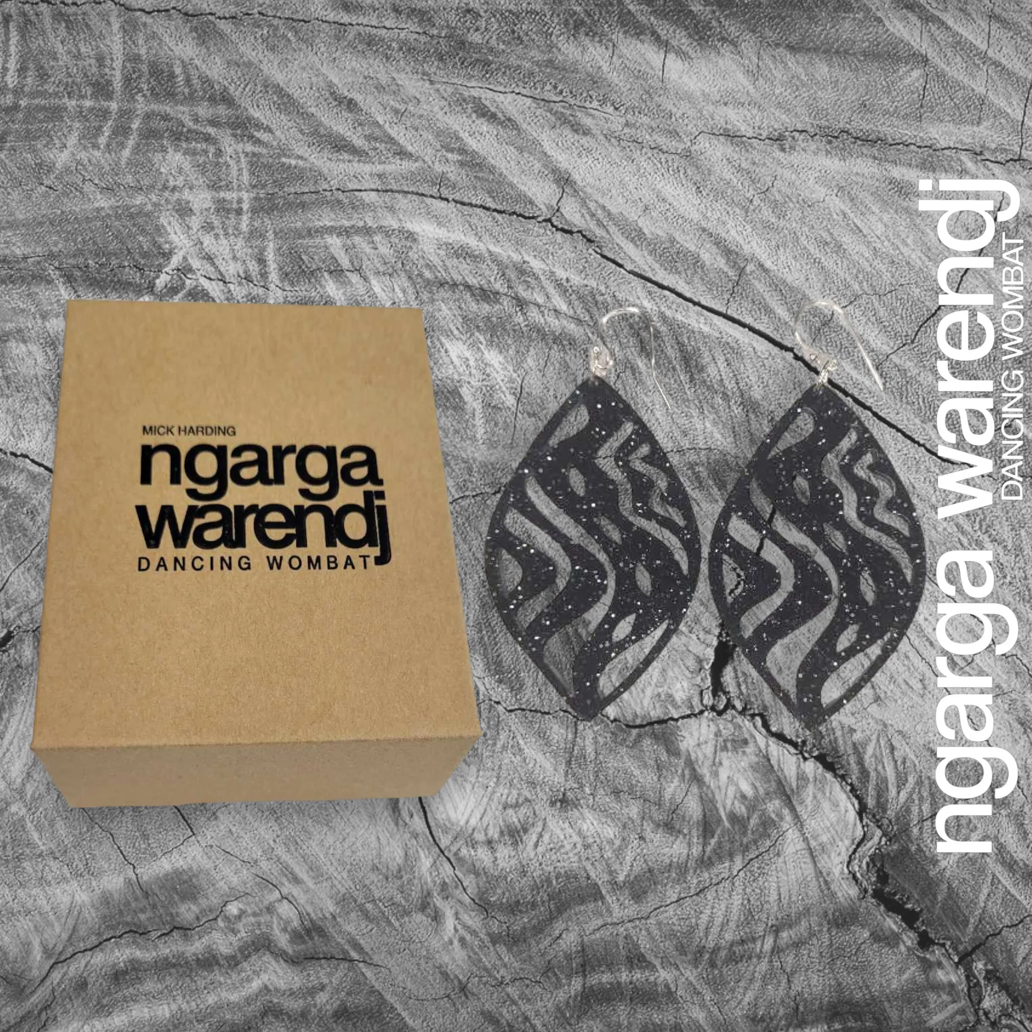 NGARGA WARENDJ EARRINGS - TRACK BARRING SHIELD DESIGN