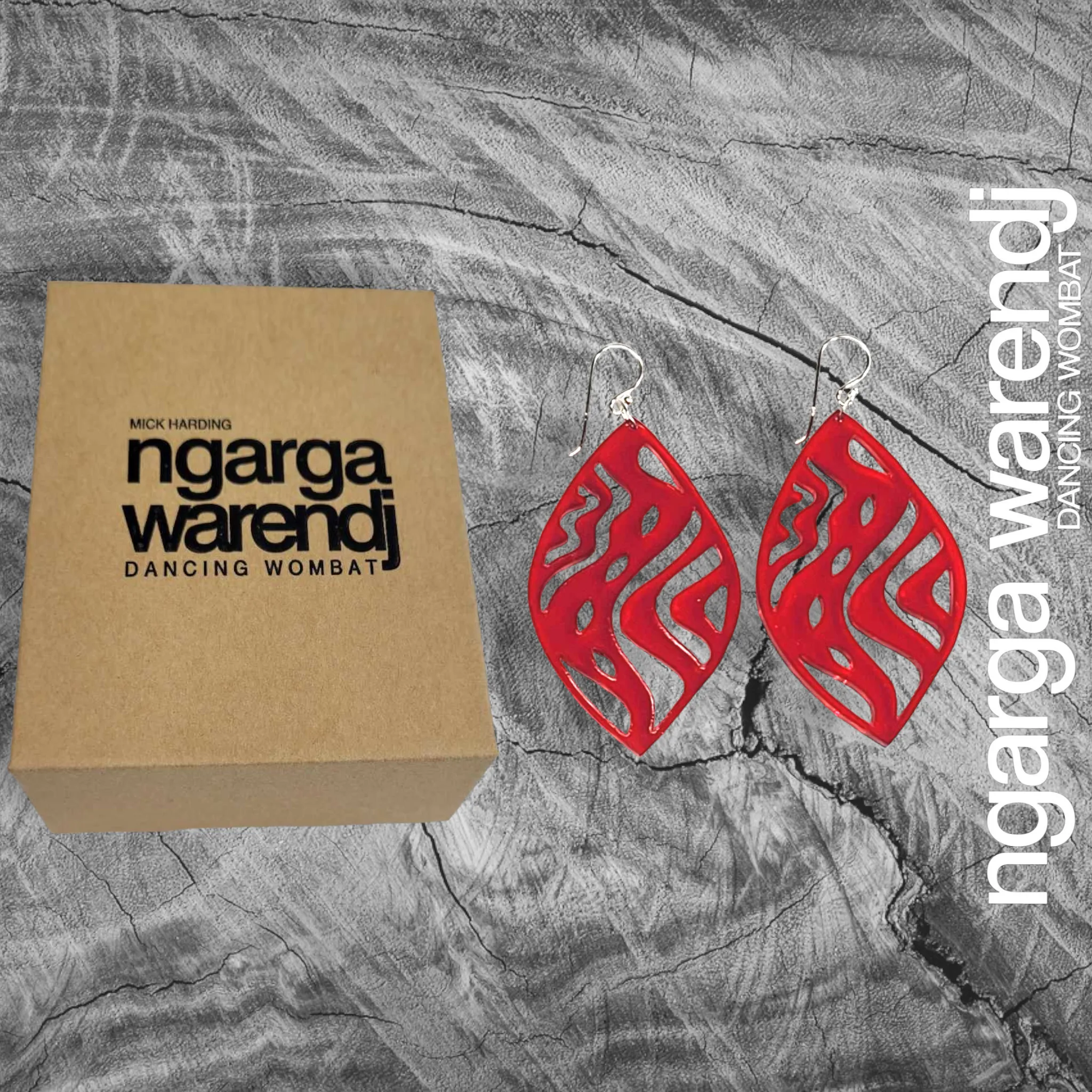 NGARGA WARENDJ EARRINGS - TRACK BARRING SHIELD DESIGN