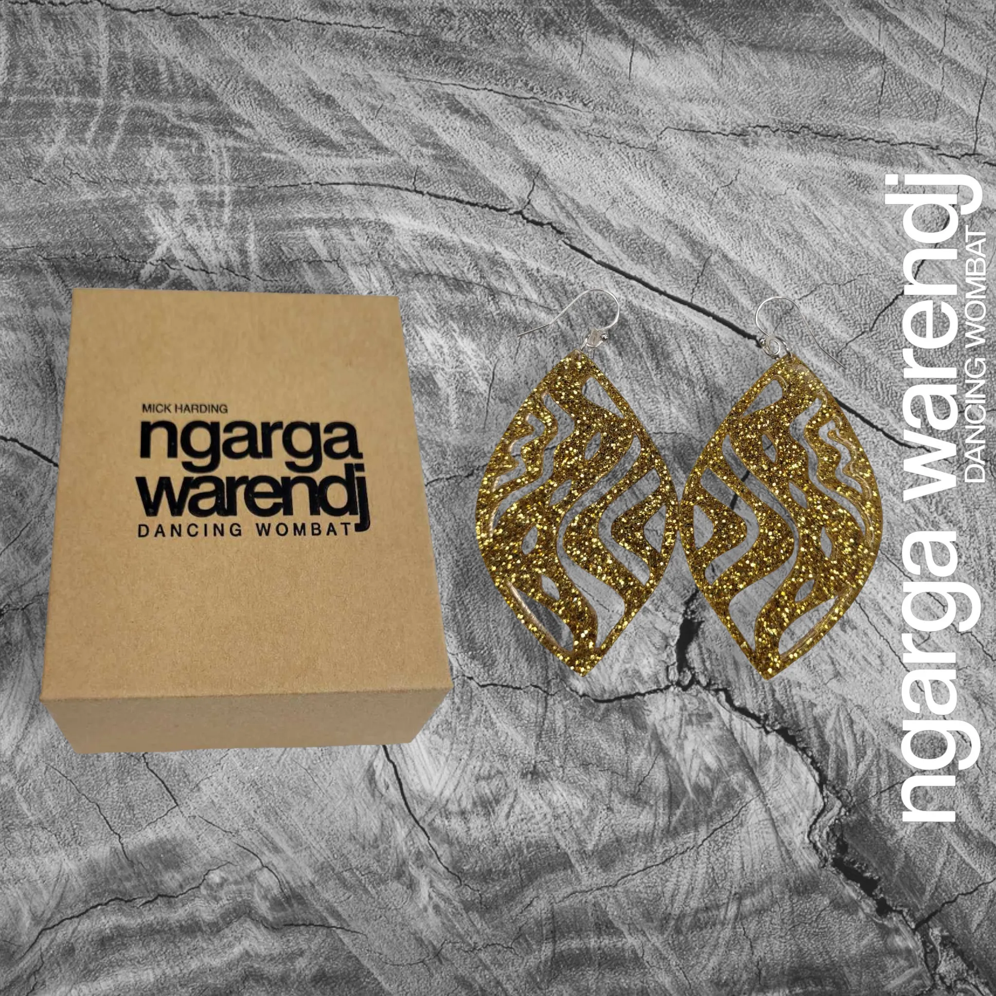 NGARGA WARENDJ EARRINGS - TRACK BARRING SHIELD DESIGN
