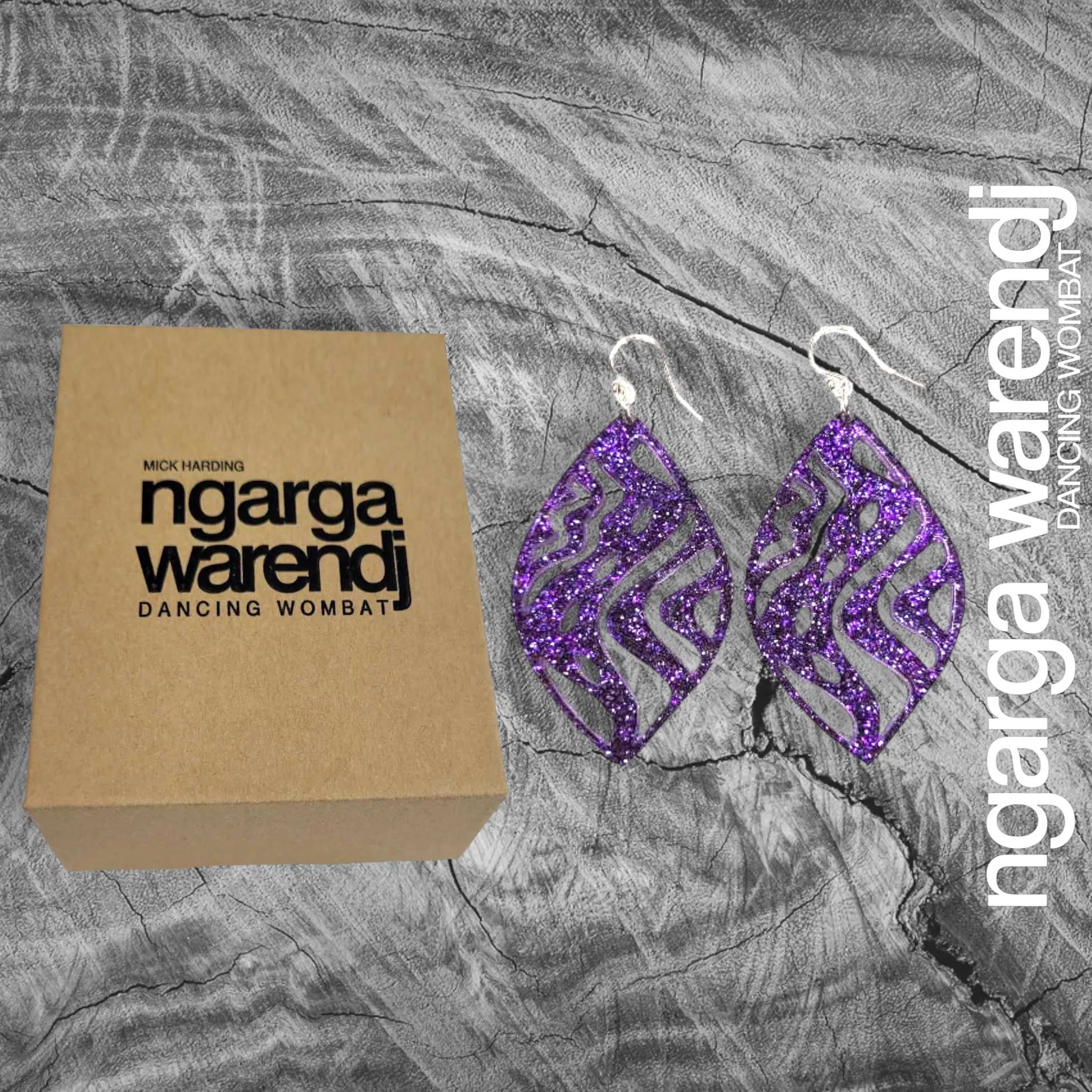 NGARGA WARENDJ EARRINGS - TRACK BARRING SHIELD DESIGN