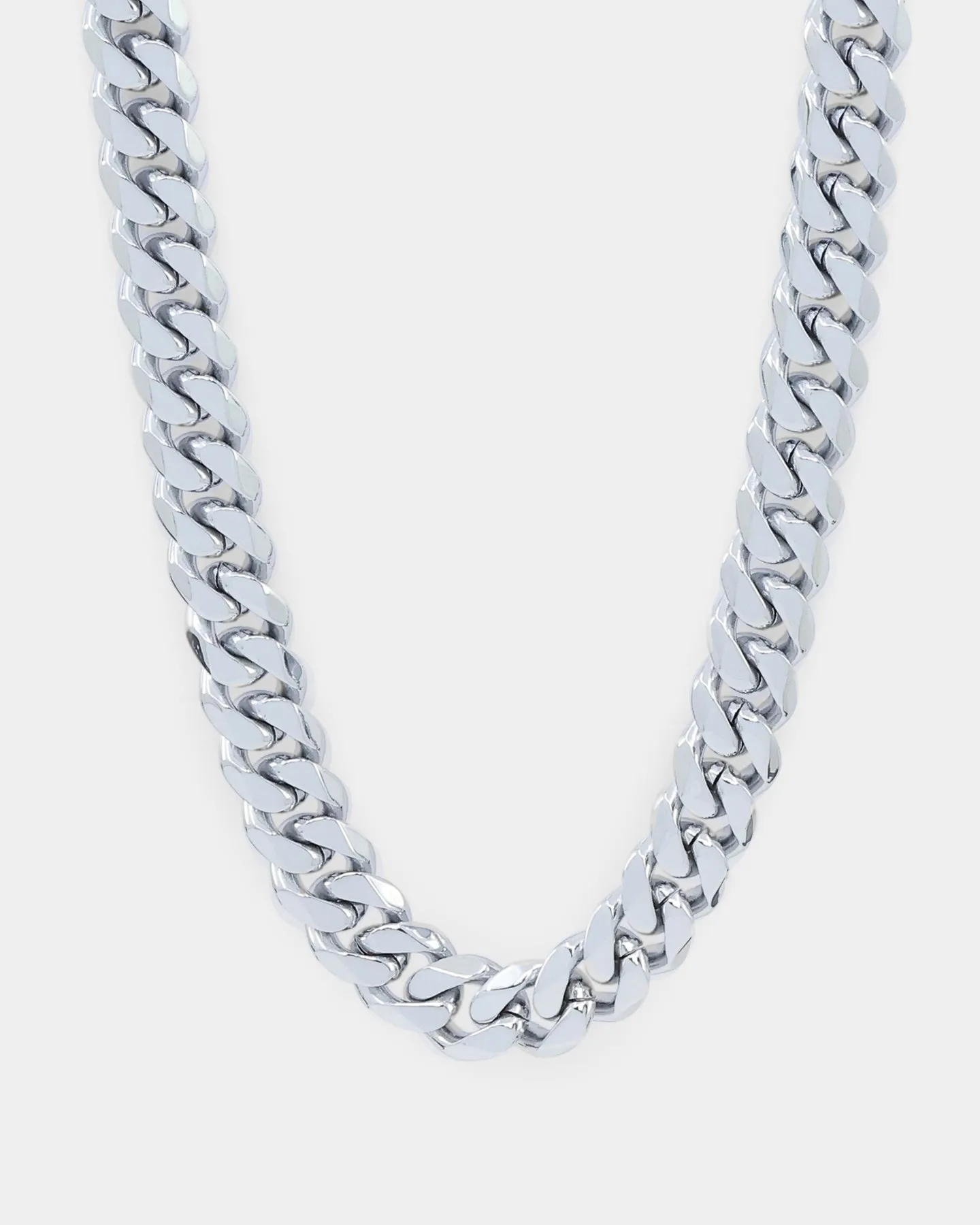 NXS 10mm Cuban Chain White Gold