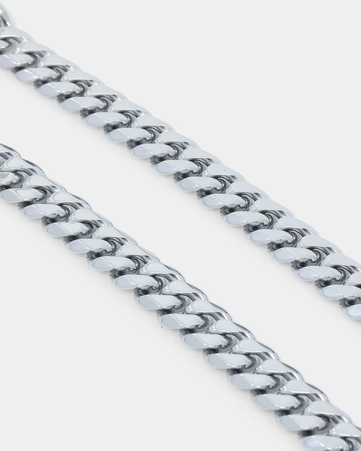 NXS 10mm Cuban Chain White Gold