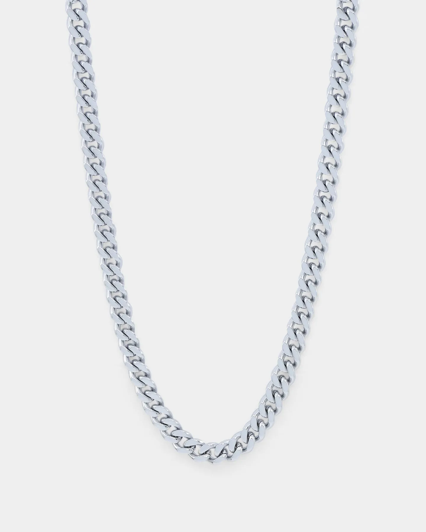 NXS 5mm Cuban Link Chain White Gold