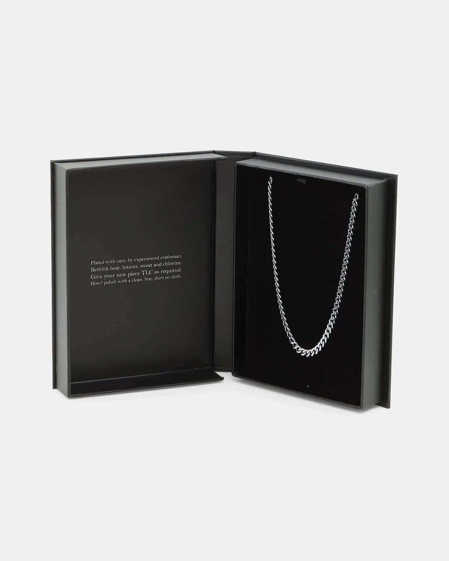 NXS 5mm Cuban Link Chain White Gold