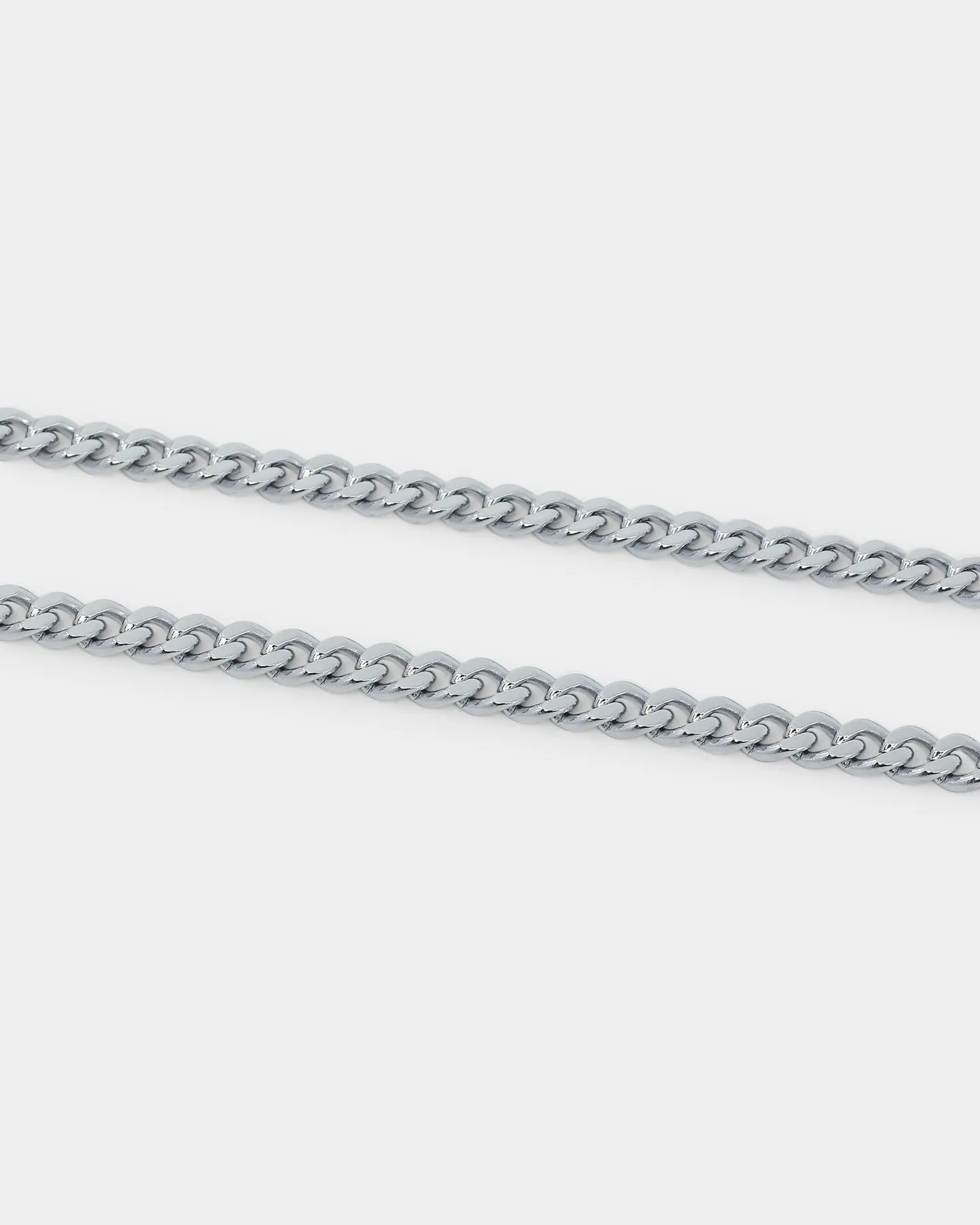 NXS 5mm Cuban Link Chain White Gold