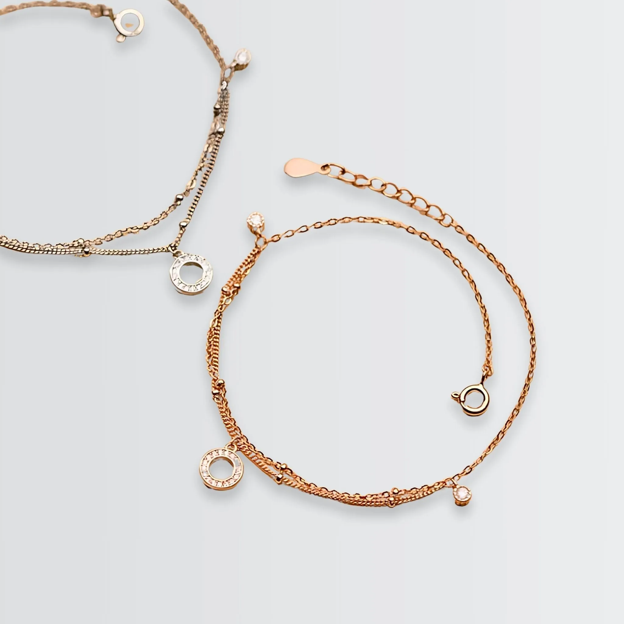 Orbicular Posh Layered Anklet