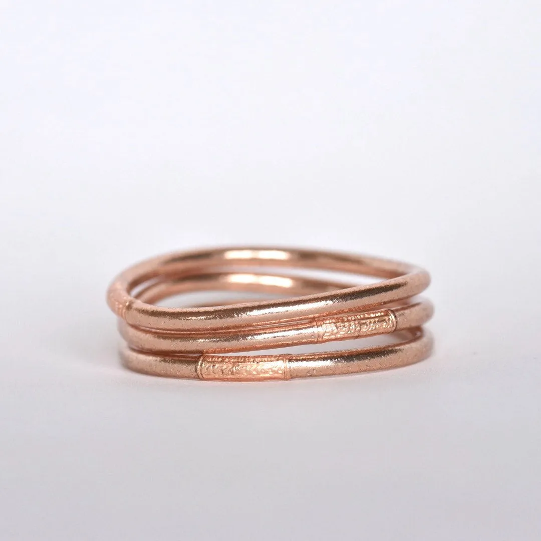 Original Gold Leaf Temple Bangle with Mantra | Champagne Gold