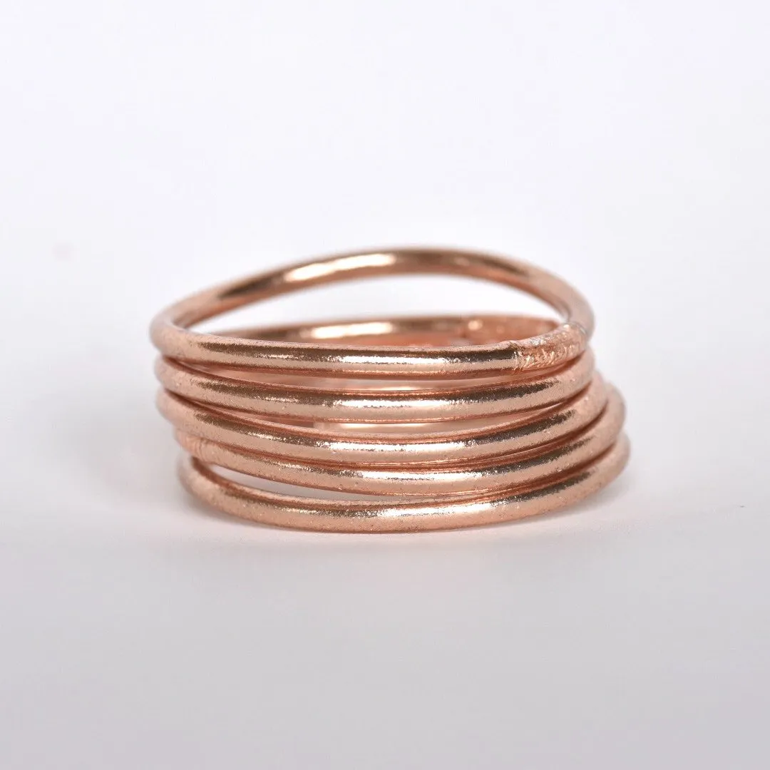 Original Gold Leaf Temple Bangle with Mantra | Champagne Gold
